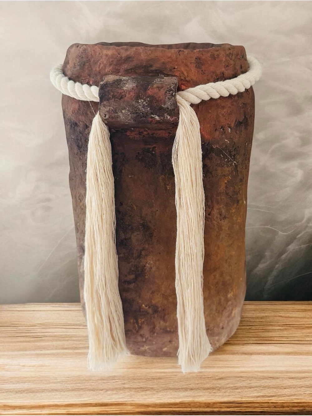 Paper Mache Vase Organic Materials, Rustic, Wabi-Sabi Style Decoration